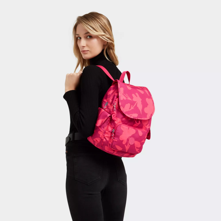 mochila city pack pequeña estampada Kipling flor de coral mujer 884V378 mochilas pequeñas