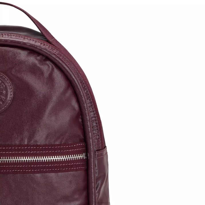 mochila kae metalizada Kipling laca burdeos metalizada mujer 884V386 mochilas pequeñas