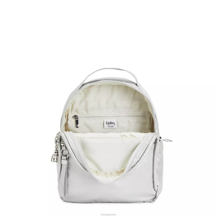 mochila kae metalizada Kipling metálico brillante mujer 884V385 mochilas pequeñas