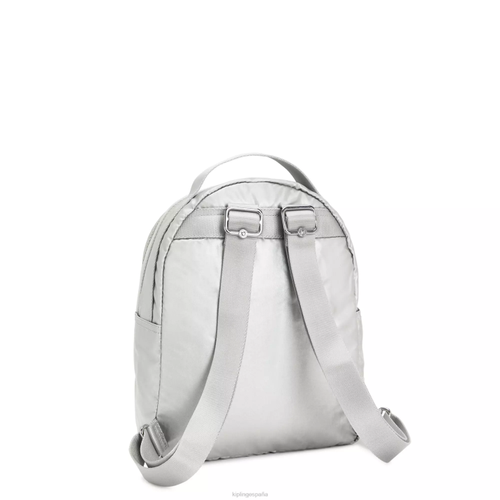 mochila kae metalizada Kipling metálico brillante mujer 884V385 mochilas pequeñas