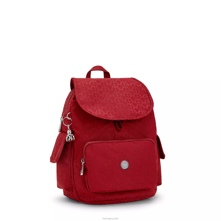 mochila pequeña city pack Kipling firma roja mujer 884V357 mochilas pequeñas