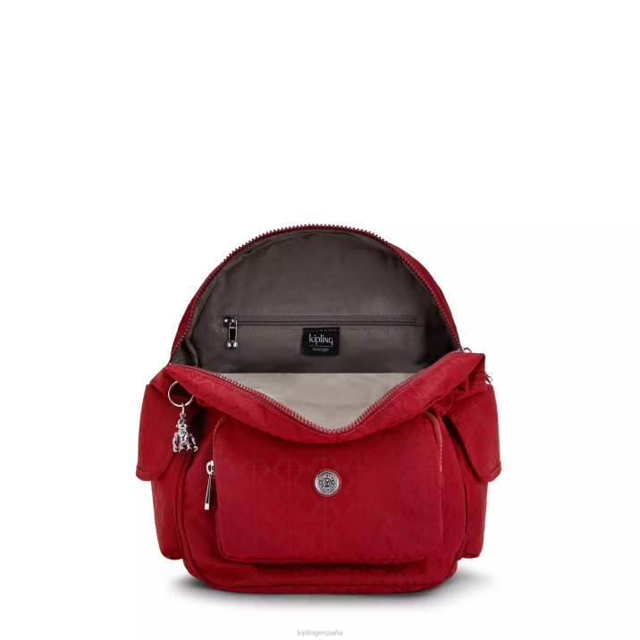 mochila pequeña city pack Kipling firma roja mujer 884V357 mochilas pequeñas