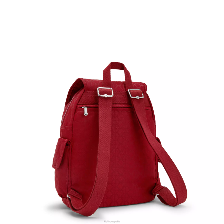 mochila pequeña city pack Kipling firma roja mujer 884V357 mochilas pequeñas