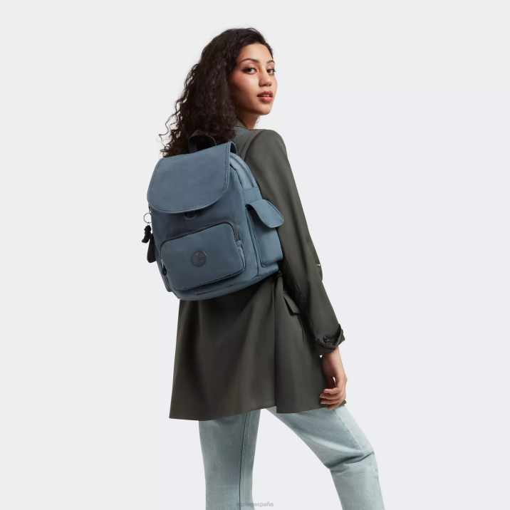 mochila pequeña city pack Kipling gris nocturno mujer 884V405 mochilas pequeñas