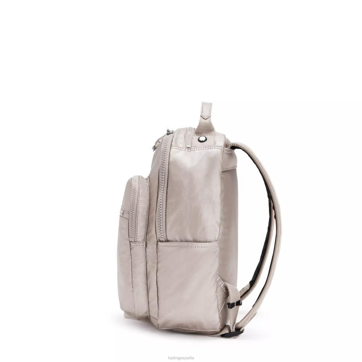 mochila pequeña con tablet metalizada seoul Kipling resplandor metalico mujer 884V418 mochilas pequeñas